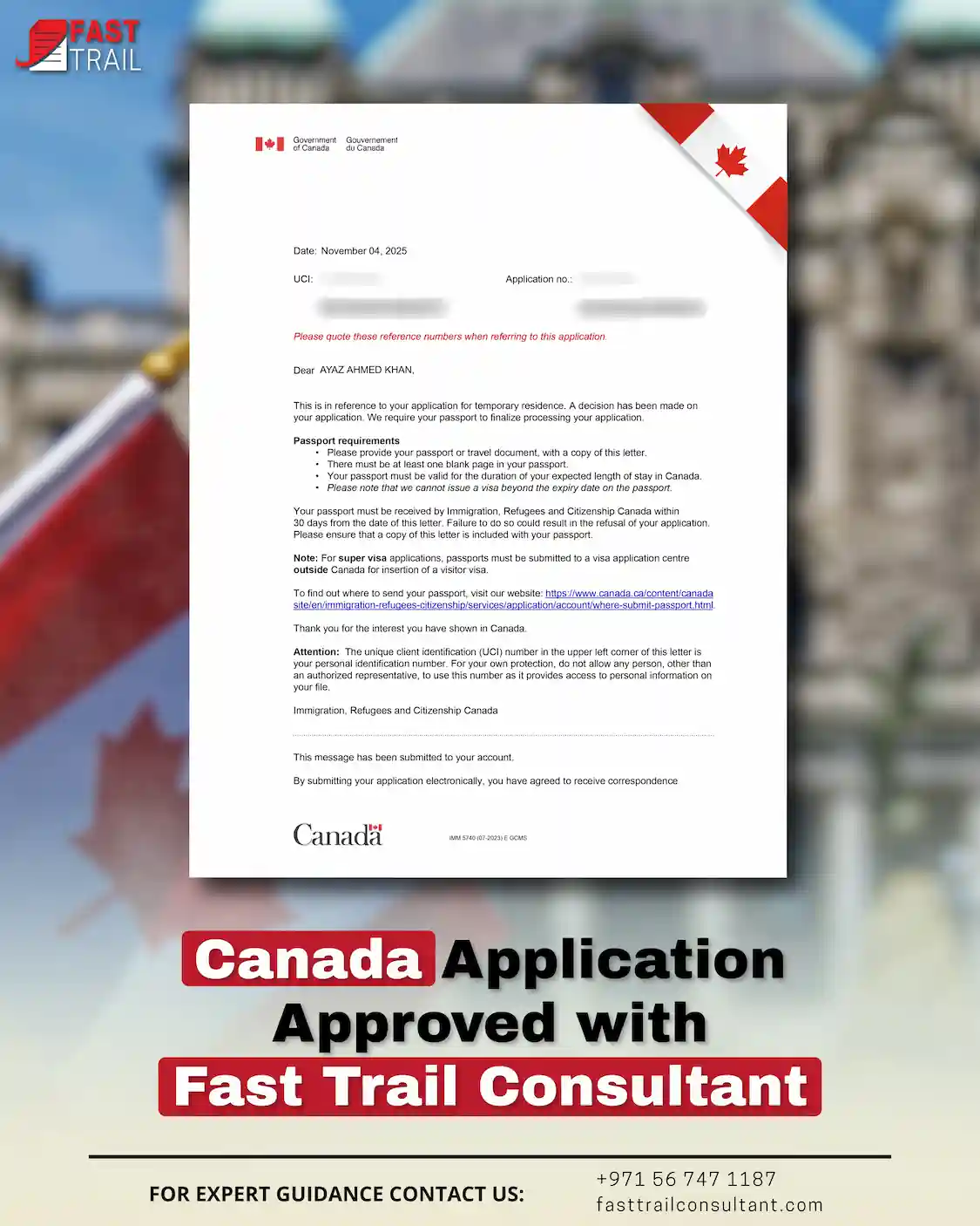 Success-Canada Application Approved-Insta Post